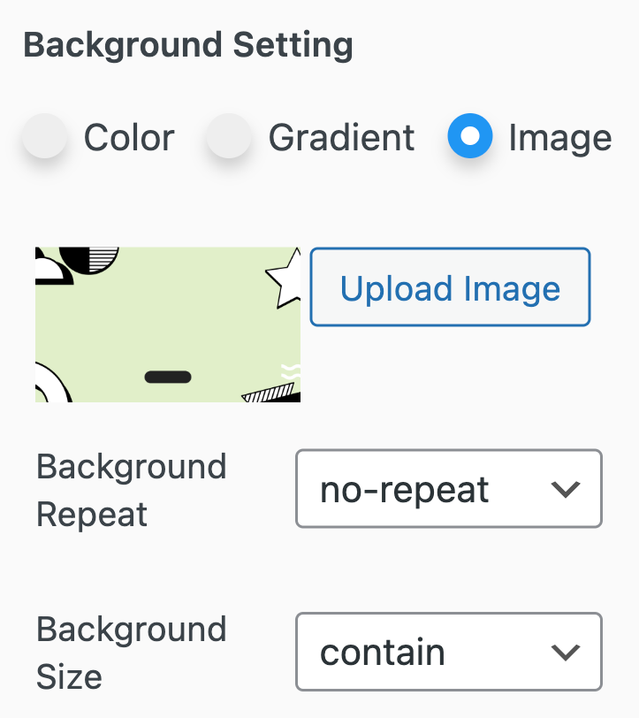 background image settings