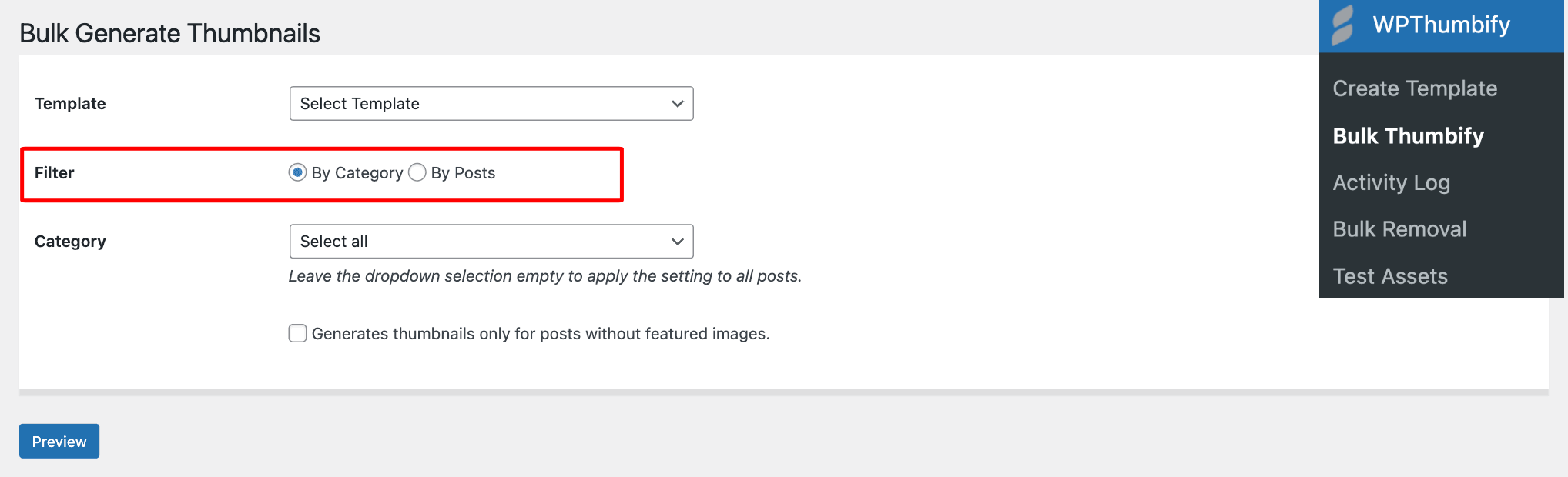 filter how you want to bulk add feature images in wordpress